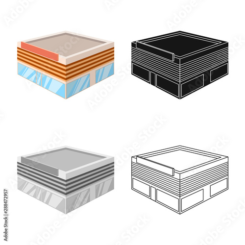 Isolated object of hypermarket and shop symbol. Set of hypermarket and bookstore stock symbol for web.