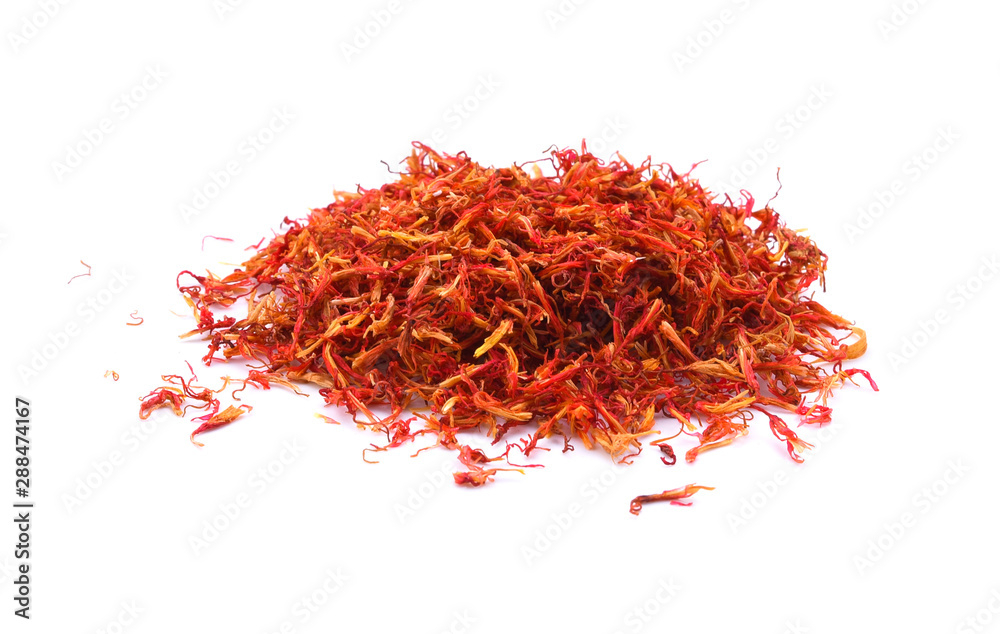 Naklejka premium Safflower dried on white background