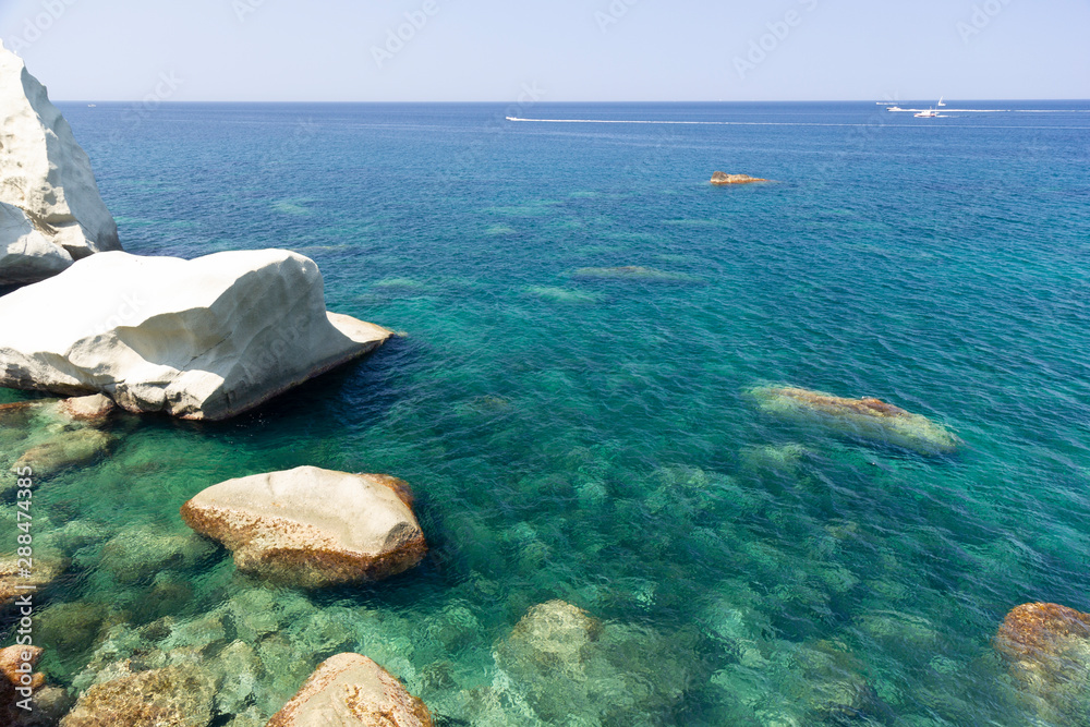 transparent sea with rocks in ischia forio