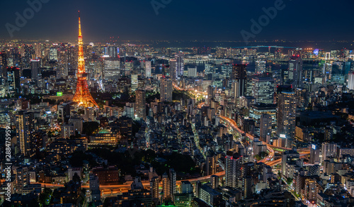 The most beautiful Viewpoint Tokyo tower at Night ,japan © pinglabel
