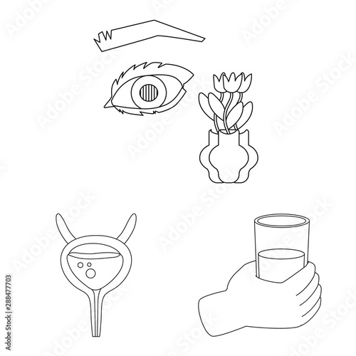 Isolated object of mellitus and diabetes sign. Set of mellitus and diet vector icon for stock.