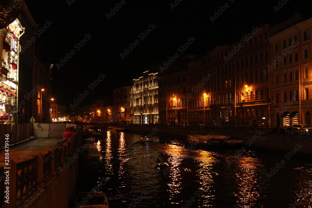 night view of St. Petersburg Russia