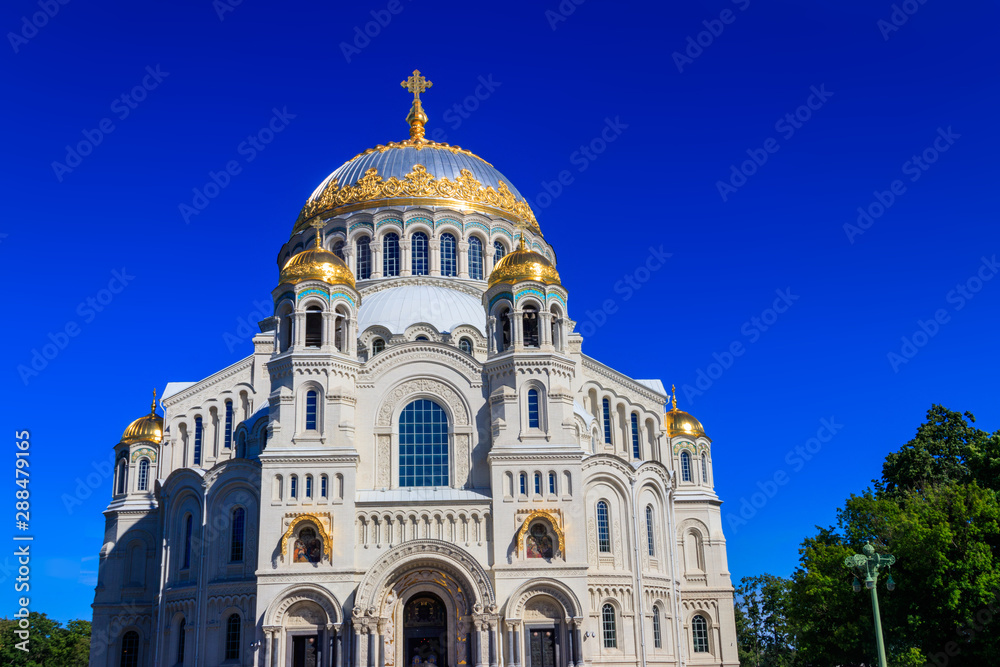 Orthodox naval cathedral of St. Nicholas in Kronstadt, Russia