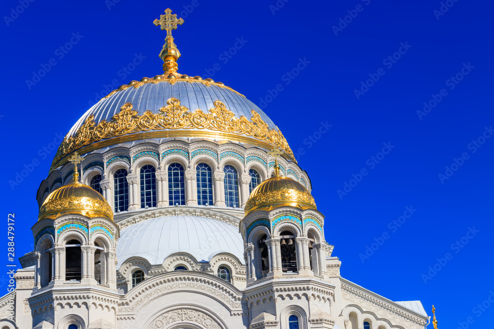 Orthodox naval cathedral of St. Nicholas in Kronstadt, Russia