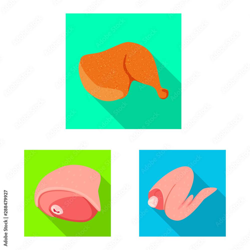 Isolated object of product and poultry icon. Set of product and agriculture vector icon for stock.