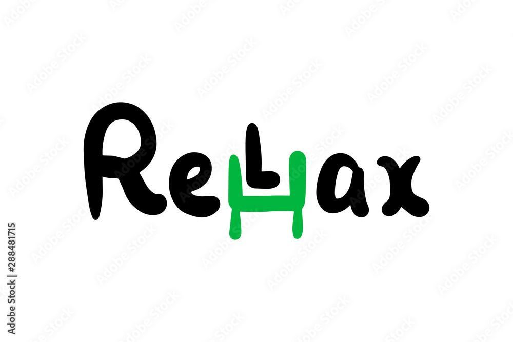Relax hand drawn vector illustration with resting part word Relax hand drawn vector illustration with resting part word