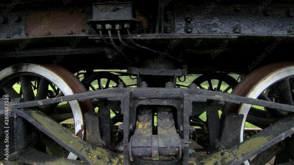 4K Backward dolly moving tilt up old museum train, Jasenovac Croatia 4K Backward dolly moving tilt up old museum train, Jasenovac Croatia