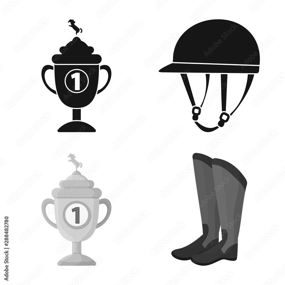 Obraz premium Isolated object of equipment and riding icon. Collection of equipment and competition stock symbol for web.