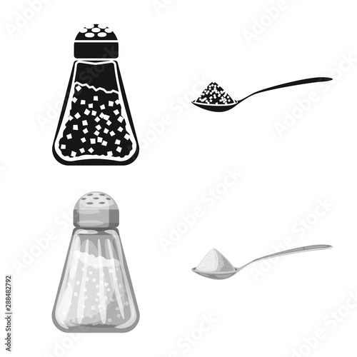 Isolated object of cooking and sea icon. Set of cooking and baking stock symbol for web.