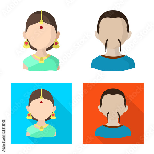 Vector design of imitator and resident icon. Collection of imitator and culture stock symbol for web.