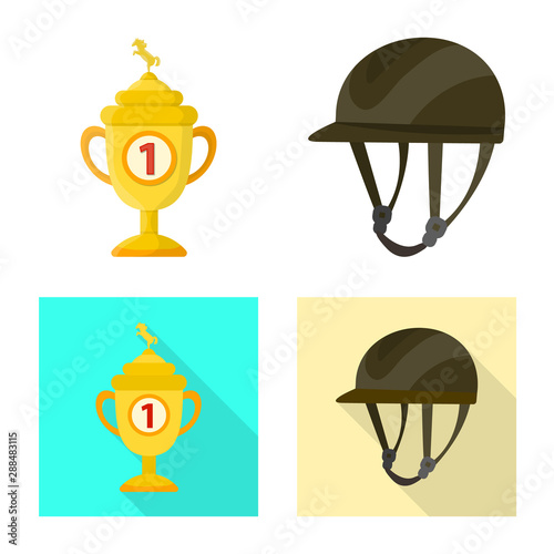 Vector illustration of equipment and riding icon. Collection of equipment and competition stock vector illustration.