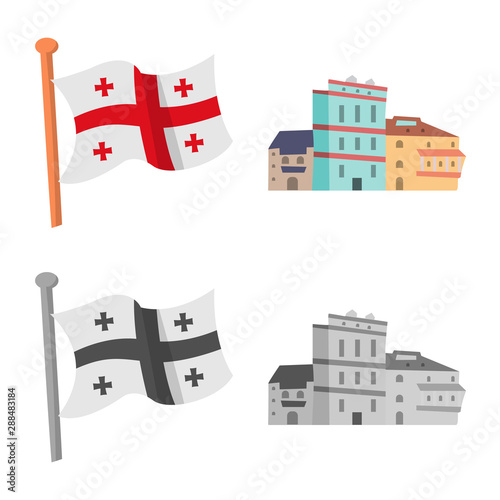 Vector design of culture and sightseeing sign. Set of culture and originality vector icon for stock.