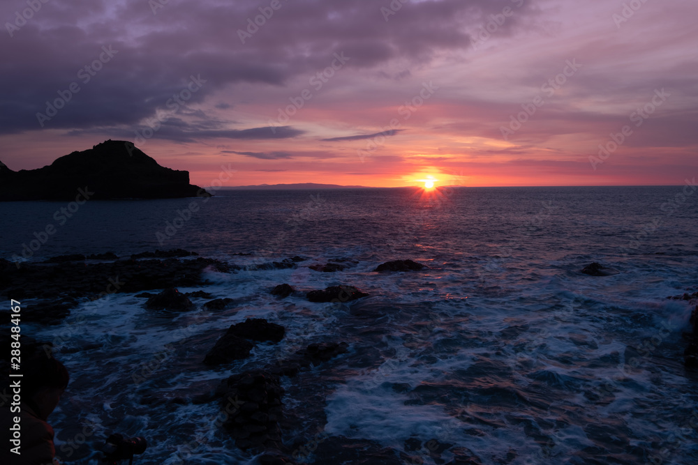 sunset over the sea