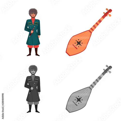 Vector design of culture and sightseeing symbol. Collection of culture and originality stock vector illustration.