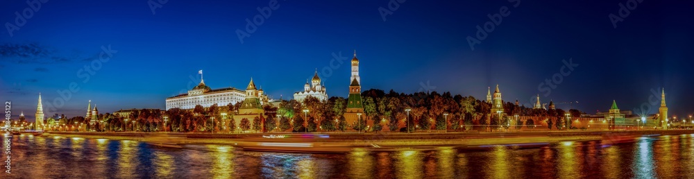Russia. Moscow. Kremlin panorama on a summer night