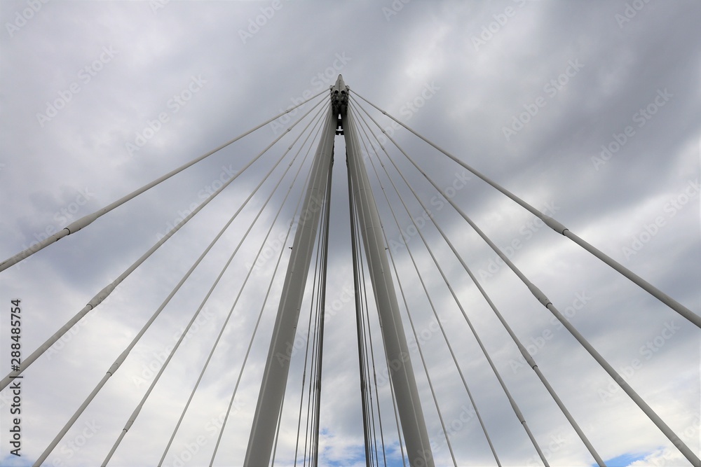 Le Pont Hungerford sur le fleuve Tamise, Londres, Royaume Uni