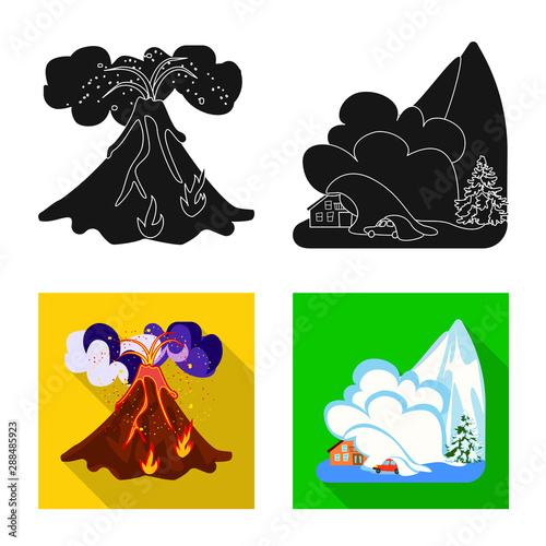 Vector design of weather and distress logo. Collection of weather and crash stock symbol for web.