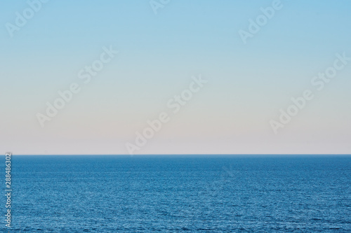 beautiful seascape with sunset sky without clouds