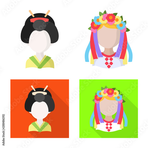Vector design of imitator and resident symbol. Set of imitator and culture stock vector illustration.