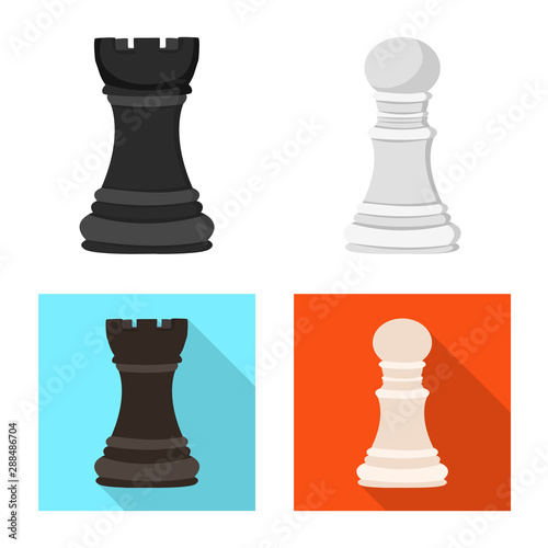 Vector design of checkmate and thin icon. Collection of checkmate and target stock vector illustration.
