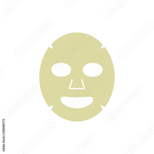 Sheet facial mask isolated on a white background. Cosmetic product for face skin care. Vector illustration in flat style