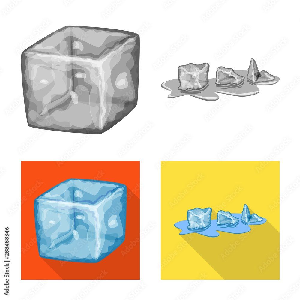 Naklejka premium Vector illustration of texture and frozen sign. Set of texture and transparent stock symbol for web.