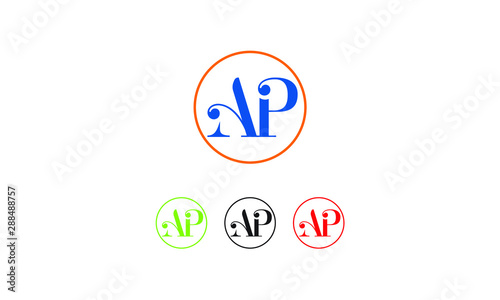 Beauty vector Initial letters AP, AP business logo icon design template elements. Vector color sign. AP-letter abbreviations, Letter AP logo design template elements, AP Logo. Letter Design Vector