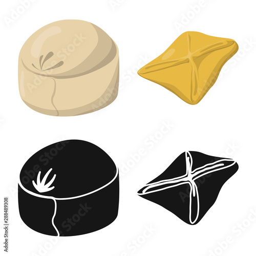 Isolated object of products and cooking symbol. Collection of products and appetizer stock symbol for web.