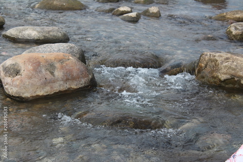 water Flowing Over Smooth Stones