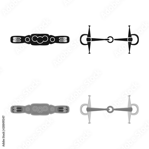 Isolated object of equipment and riding symbol. Collection of equipment and competition stock vector illustration.