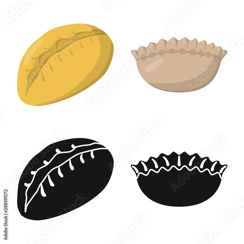 Isolated object of products and cooking icon. Collection of products and appetizer vector icon for stock.