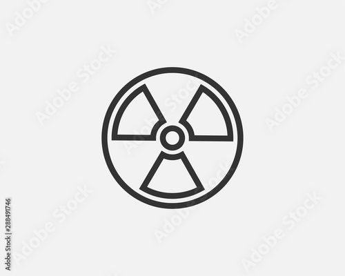 Radiation icon vector. Warning radioactive sign danger symbol.