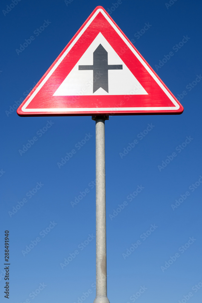 Dutch road sign: crossroads with priority Dutch road sign: crossroads with priority