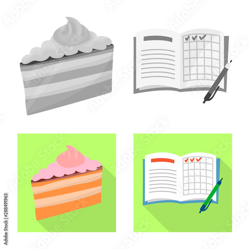 Vector illustration of diet and treatment sign. Collection of diet and medicine stock vector illustration.
