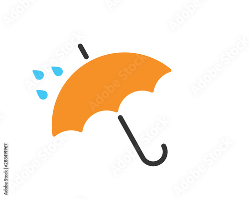Umbrella icon vector. Rain protection. Concept for insurance company. Black and white silhouette flat design