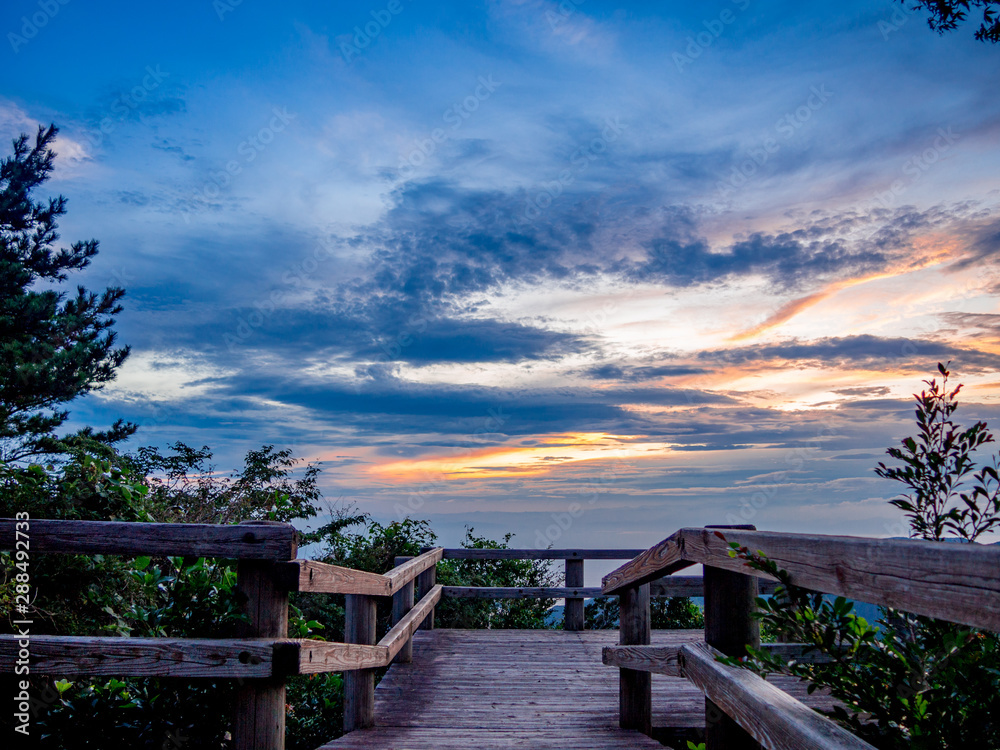 Obraz premium 【静岡県伊豆市】戸田峠展望台からの夕景【夏】