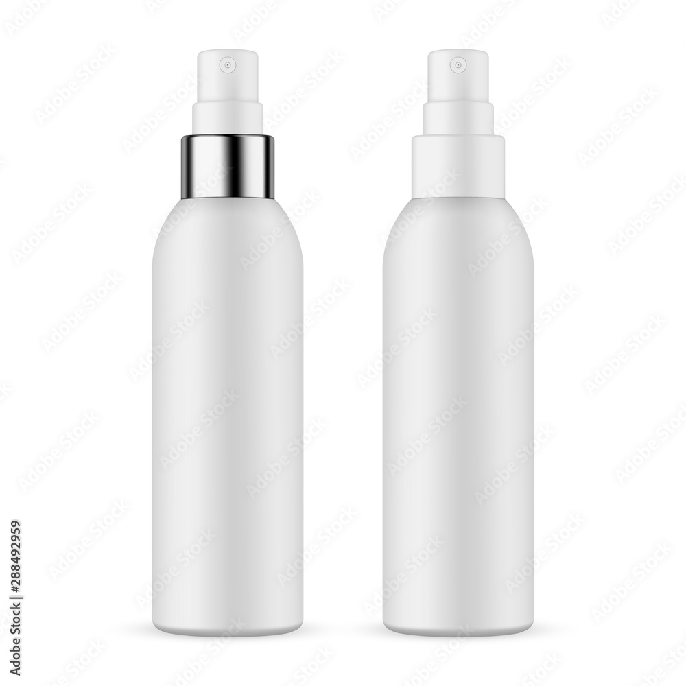 Plastic spray bottles isolated on white background. Vector illustration Plastic spray bottles isolated on white background. Vector illustration