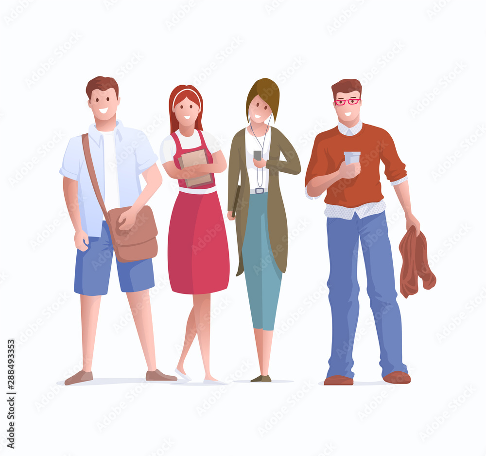 Obraz premium Happy young students standing