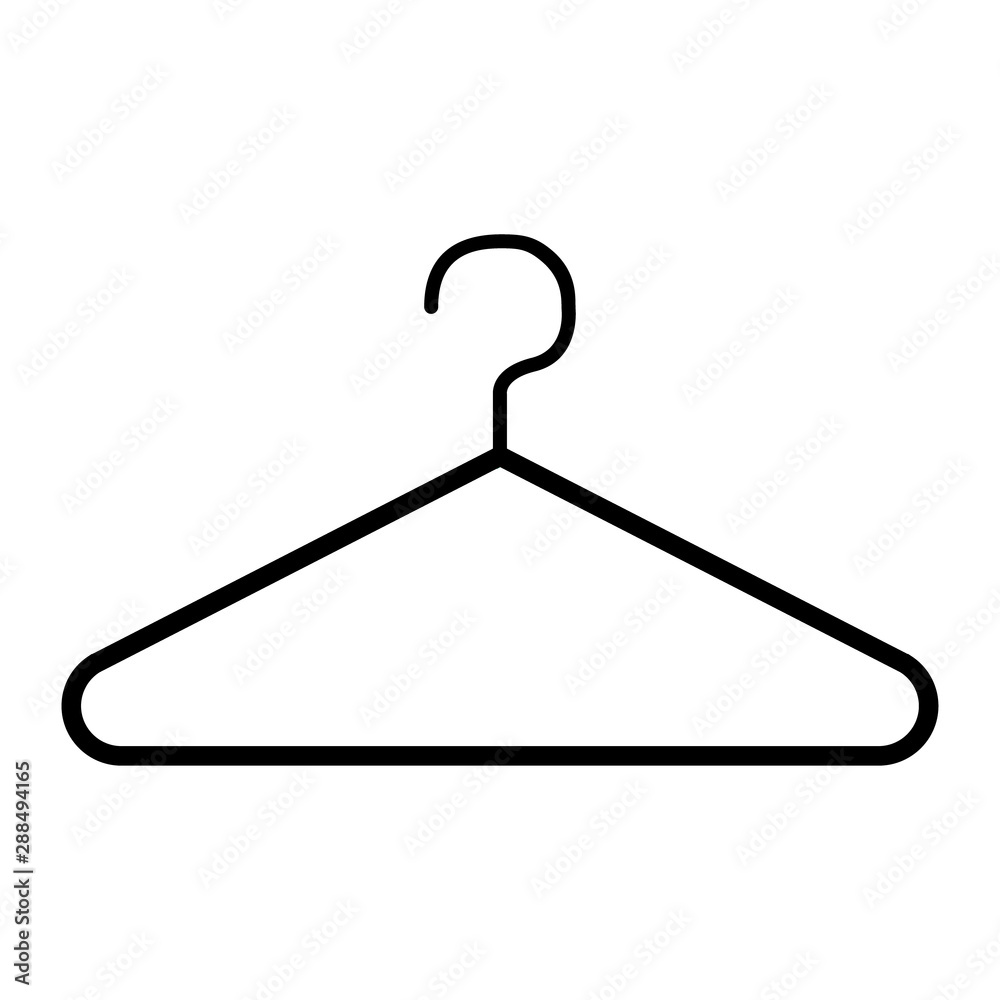 Clothes hanger modern icon vector isolated on white background. Shop symbol Clothes hanger modern icon vector isolated on white background. Shop symbol