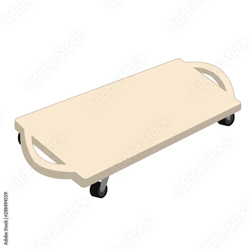 Scooter Board vector illustration isolated on white background. The important element of sensory integration, and vestibular input rooms.