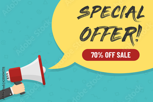 megaphone with hand vector illustration