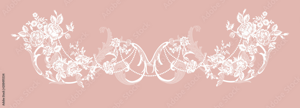 romantic lace flowers decoration element romantic lace flowers decoration element