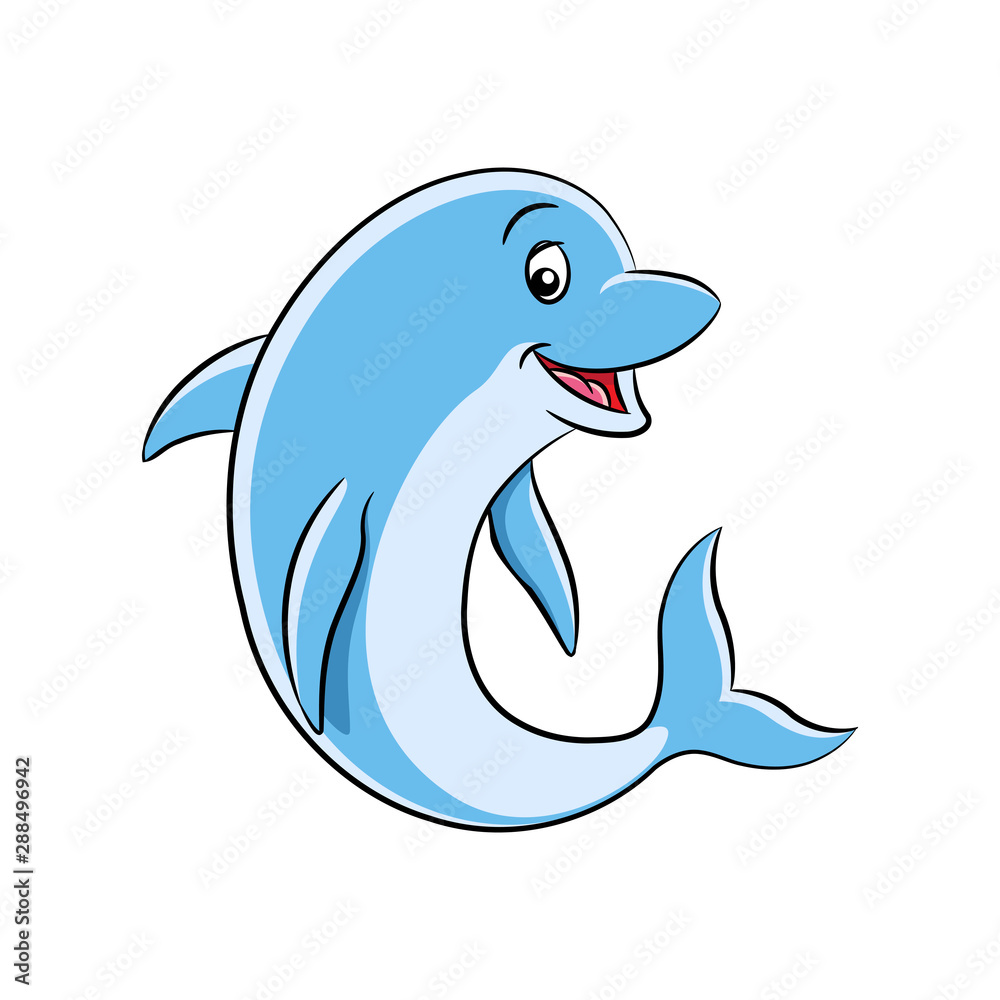 Fototapeta premium Cartoon Dolphin