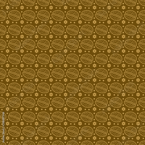 coffee beans seamless brown pattern