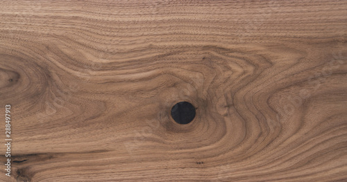 Texture of black walnut solid board untreated