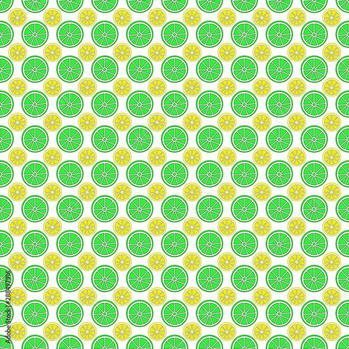lime and lemon slice seamless pattern