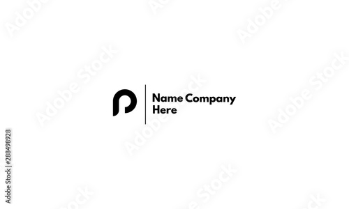 Vector logo with abstract image of the letter P. photo