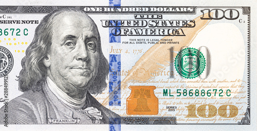  fragment of 100 dollar bill