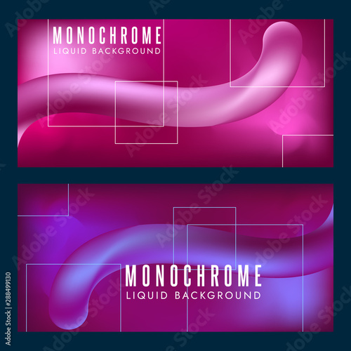 Liquid trendy background design with fluid retro theme in set