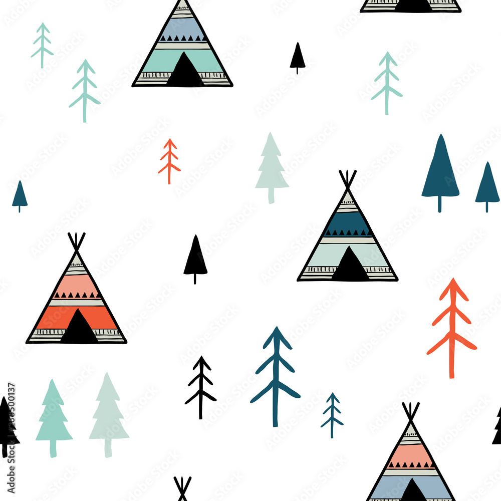 Scandinavian colorful geometric seamless pattern Scandinavian colorful geometric seamless pattern